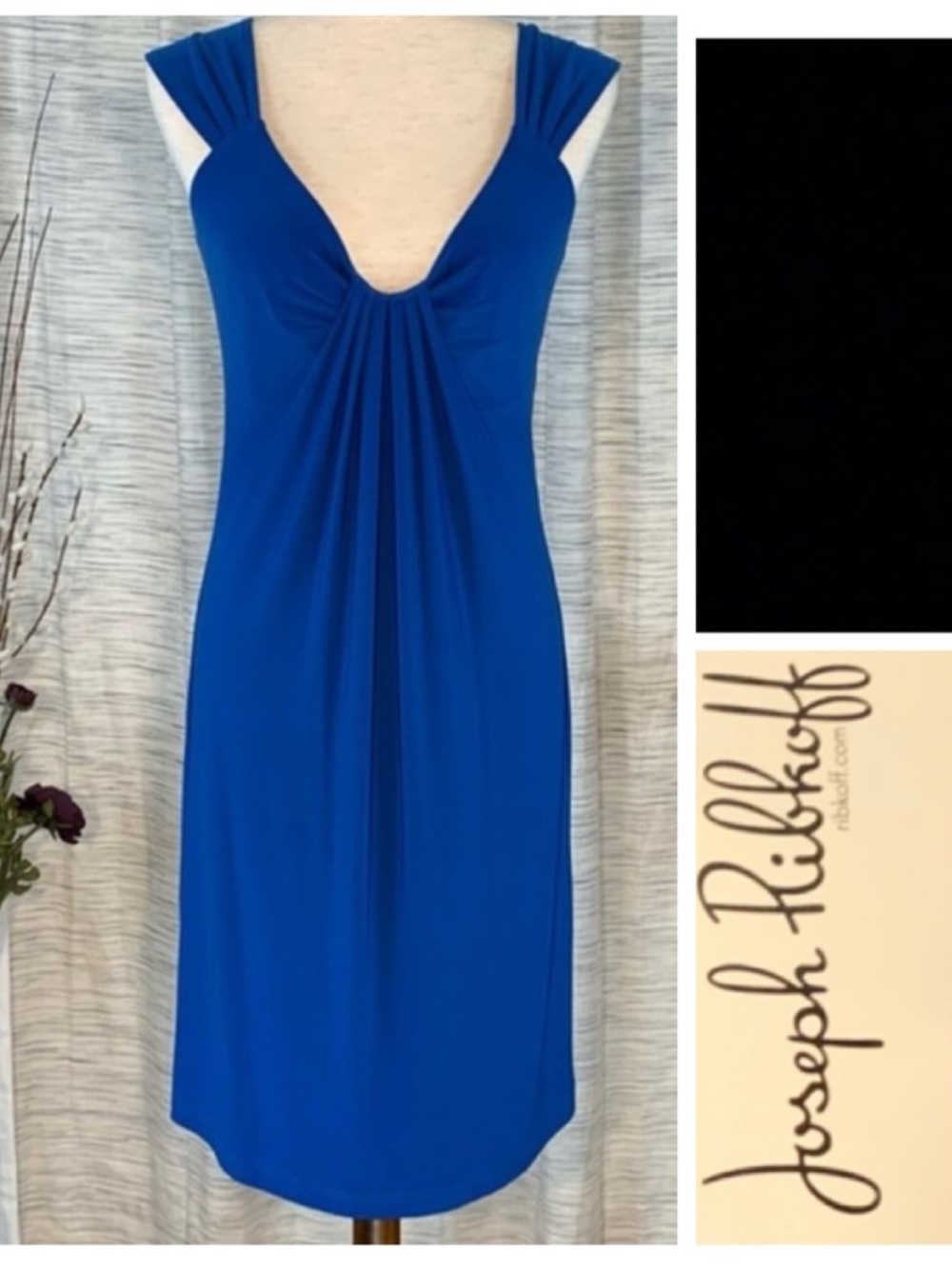 NWT Joseph Ribkoff solid royal blue sleeveless pullover sheath dress.
